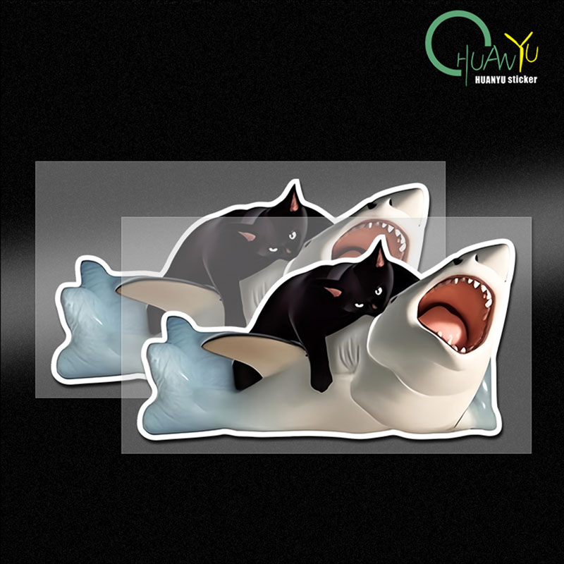 Motorcycle Gear Hub - RETLPER Reflektierender Aufkleber, schwarze Katze, unterdrückender