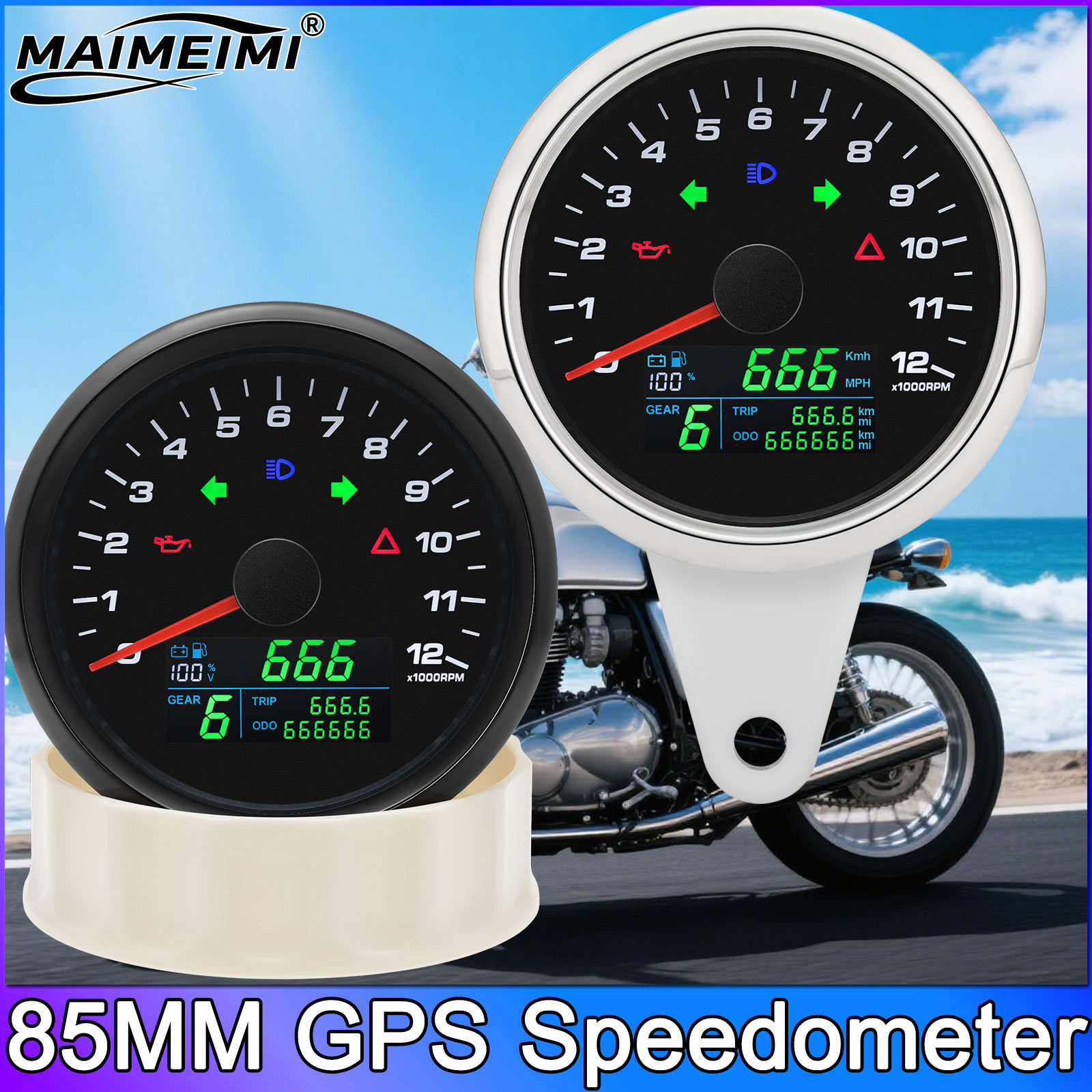 Motorcycle Gear Levels - 6 in 1 0-12000 U/min Drehzahlmesser