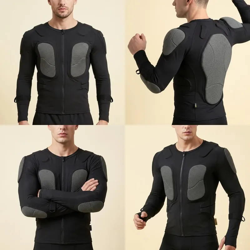 Motorcycle Gear Wholesale - Großhandel Atmungsaktive Kompressions-Sportschutzausrüstung Herren Gepolstertes Shirt