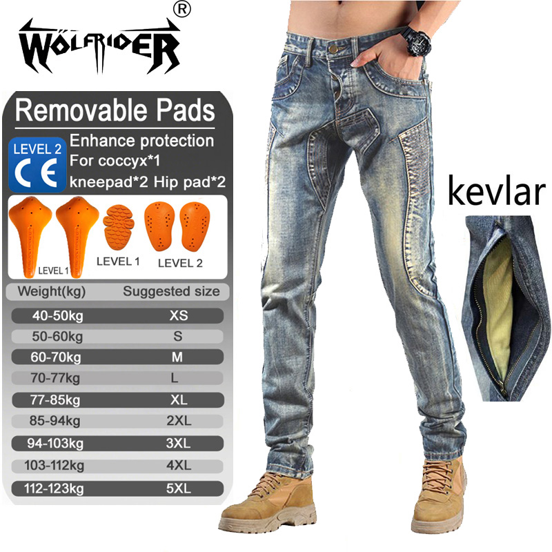 Motorcycle Gear Japan - Kevlar Motorrad Jeans Männer Aramid Schutz